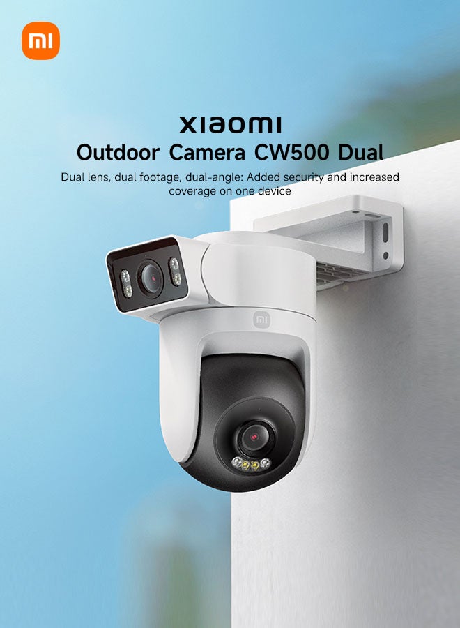 Xiaomi Outdoor Camera CW500 Dual,Dual 2.5K Ultra-HD AI Detection Dual-band Wi-Fi 6 Security Chip-MJSXJ08HL White - Image 2