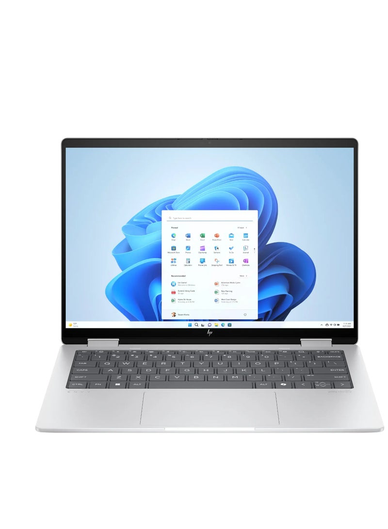 HP Envy 14-FA0013DX Laptop With 14-Inch Touchscreen Display, AMD Ryzen 5 8640HS Processor/16GB RAM/512GB SSD/AMD Radeon Graphics/Windows 11 Home English Glacier Silver  - Image 1