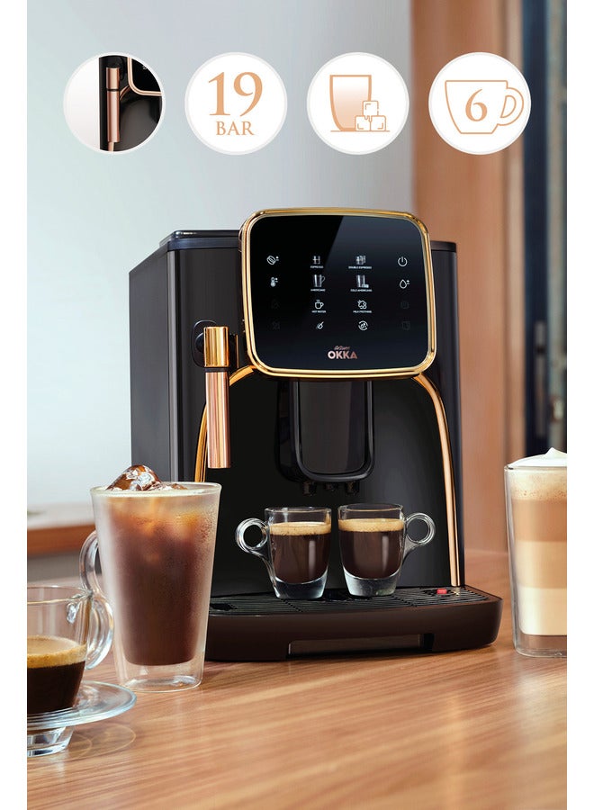Arzum Okka Ok0030 Automatic Espresso Machine (With Steam Nozzle) 1.8 L 1450 W OK0030 Black - copper  - Image 3