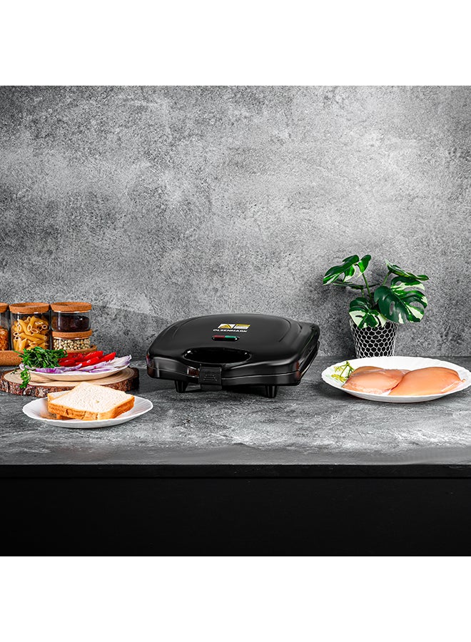Olsenmark 4-Slice Grill Maker, Non-Stick Plates for Easy Release and Quick Cleanup, Adjustable Temperature with Power Indicator, Perfect for Grilled Sandwiches 1400 W OMGM7012 Black  - Image 5