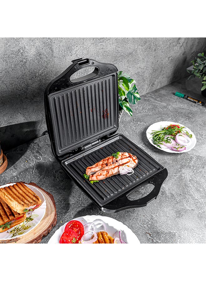Olsenmark 4-Slice Grill Maker, Non-Stick Plates for Easy Release and Quick Cleanup, Adjustable Temperature with Power Indicator, Perfect for Grilled Sandwiches 1400 W OMGM7012 Black  - Image 3