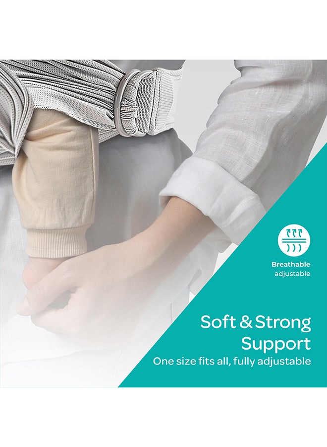 Moon - KaryGo Baby Sling Carrier-Light Grey Suitable From Birth - Image 1