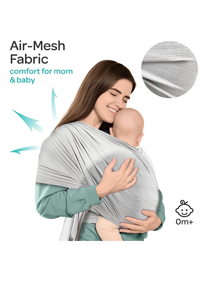 Moon KaryGo Baby Sling Carrier-Light Grey Suitable From Birth - Image 3