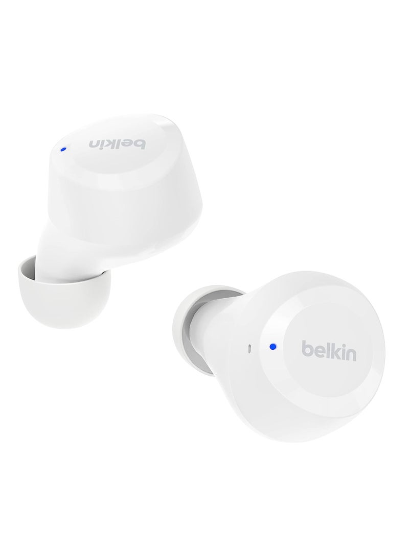 belkin - SoundForm Bolt True Wireless Earphones | Bluetooth 5.2 Earbuds, 28Hrs Playtime, 2 Mics, Clear Calls, IPX4 Rating, Portable, Stereo HiFi Sound, Tap Control, For Apple/Android OS - White - Image 1