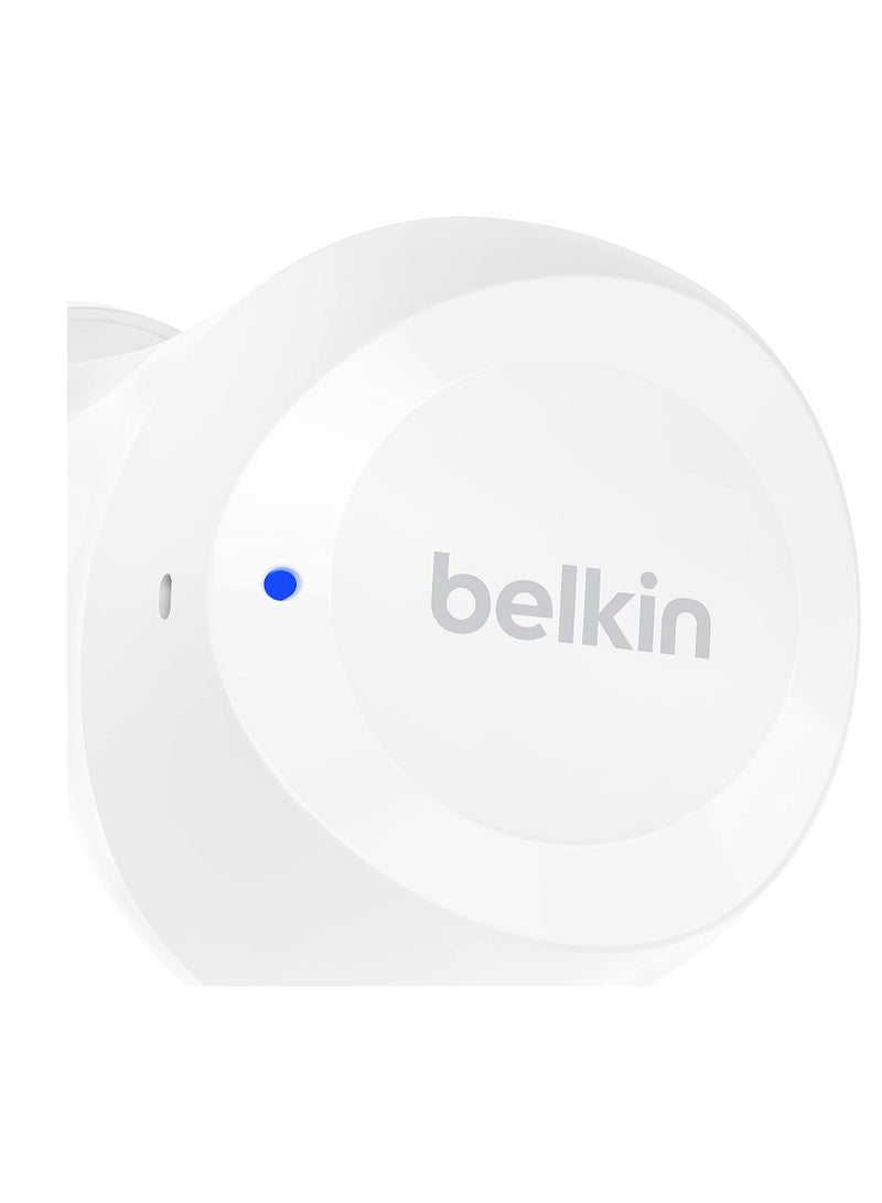 belkin - SoundForm Bolt True Wireless Earphones | Bluetooth 5.2 Earbuds, 28Hrs Playtime, 2 Mics, Clear Calls, IPX4 Rating, Portable, Stereo HiFi Sound, Tap Control, For Apple/Android OS - White - Image 1