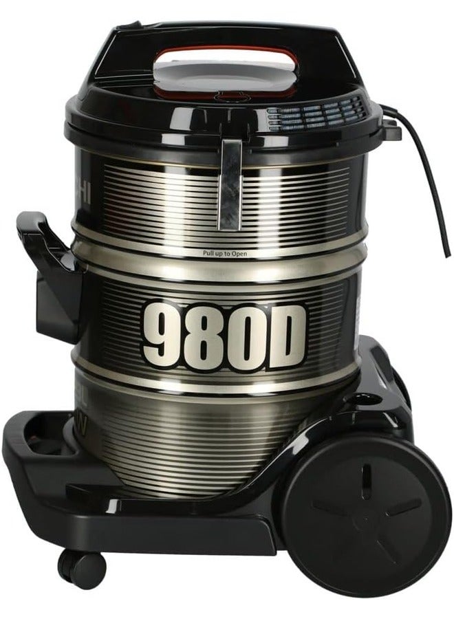 هيتاشي Dry Vacuum Cleaner 23 L 2200 W CV-980DGB Black  - Image 2