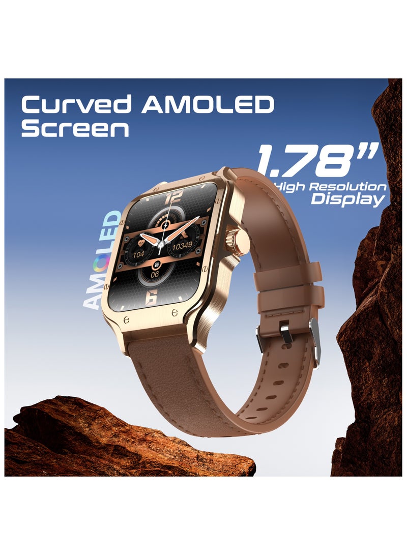 PROMATE Bluetooth Smart Watch IP68 Waterproof , 1.78" Curved Screen, Li-Polymer Battery Lasts Up to 10 Days on a Single Charge, 100+ Sports Modes Gold  - Image 2