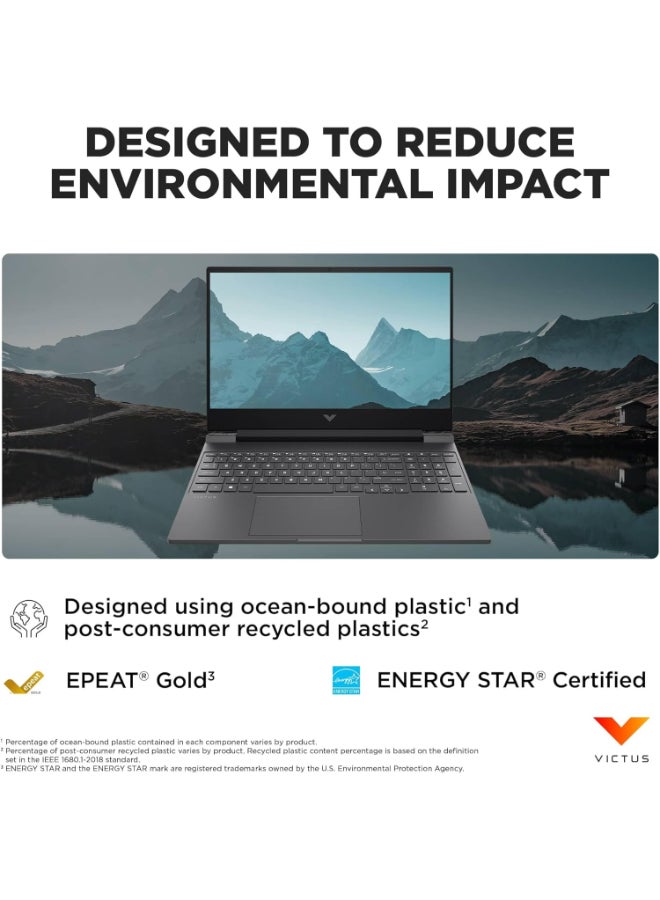 HP - Victus 15 Gaming (Upgraded Version) Laptop With 15.6-Inch FHD Display, AMD Ryzen 5 7535HS Processor/32GB DDR5 RAM/1TB SSD/4GB Radeon RX 6550M Graphics/Windows 11 Home English Mica Silver - Image 1