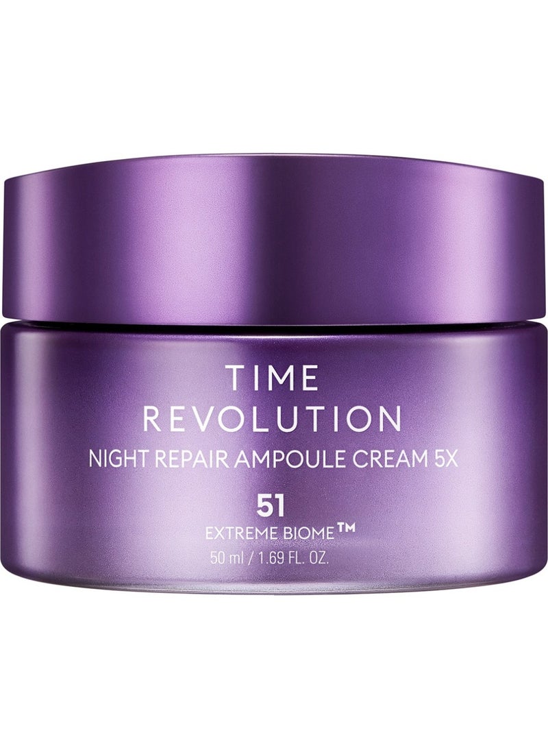 ميشا - Korean Time Revolution Night Repair Ampoule Cream 5X , Triple Fermented Face Cream , For Overnight Repair And Enhance Radiance Skin 50ml - Image 1