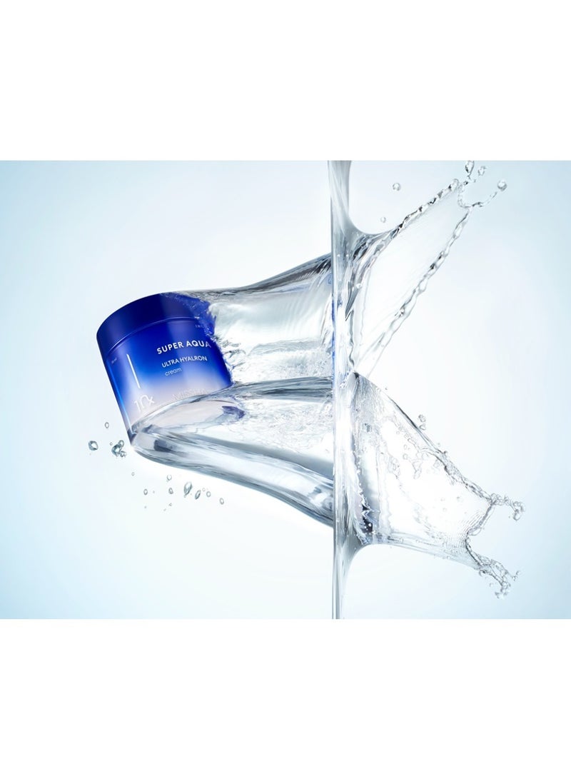 Missha - Korean Super Aqua Ultra Hyalron Cream , With Baobab Extracts And Glacier Water , Oil-Free Face Cream With A Very Light Texture , 70Ml 70ml - Image 1