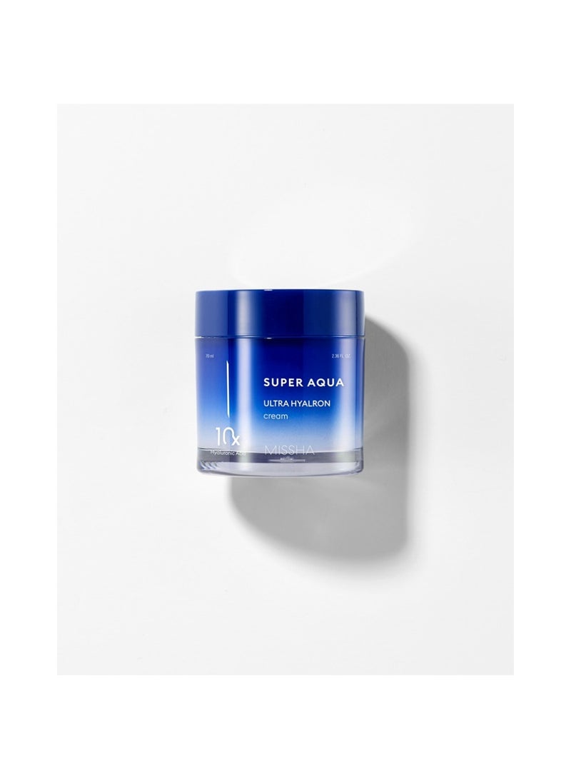 Missha - Korean Super Aqua Ultra Hyalron Cream , With Baobab Extracts And Glacier Water , Oil-Free Face Cream With A Very Light Texture , 70Ml 70ml - Image 1