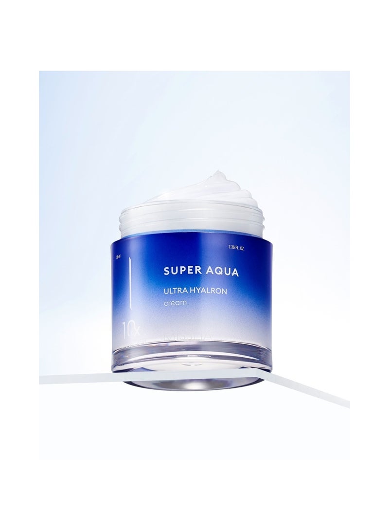 Missha - Korean Super Aqua Ultra Hyalron Cream , With Baobab Extracts And Glacier Water , Oil-Free Face Cream With A Very Light Texture , 70Ml 70ml - Image 1