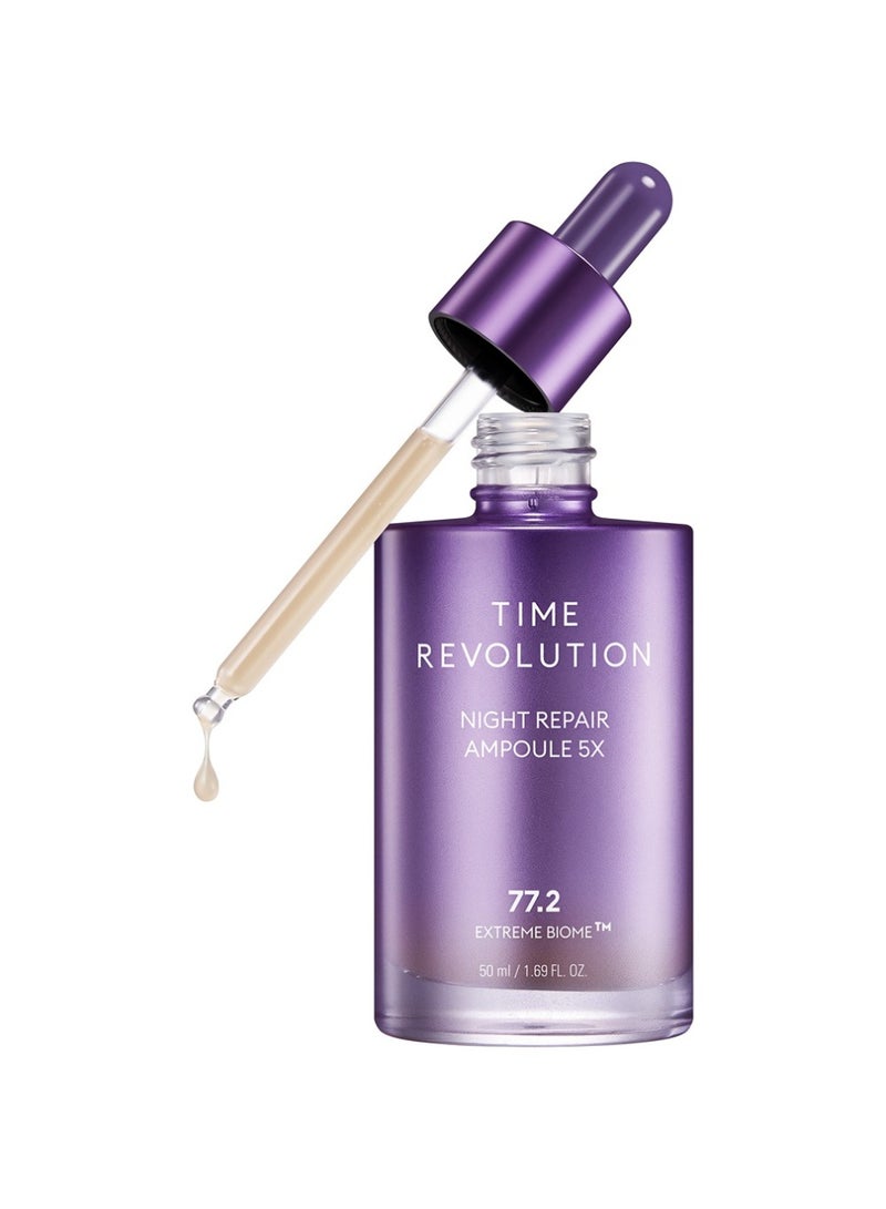 ميشا Korean Time Revolution Night Repair Face Serum Ampoule (5Th Gen) , Overnight Probiotic Skincare For Intensive Repair And Radiance 50ml  - Image 3