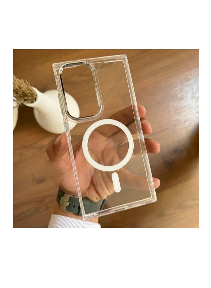 belkin Magsafe Case for Samsung S23 Ultra  Magsafe Clear Cover Magnetic Wireless Charging Support -Shockproof Protection - Scratch-Resistant Clear