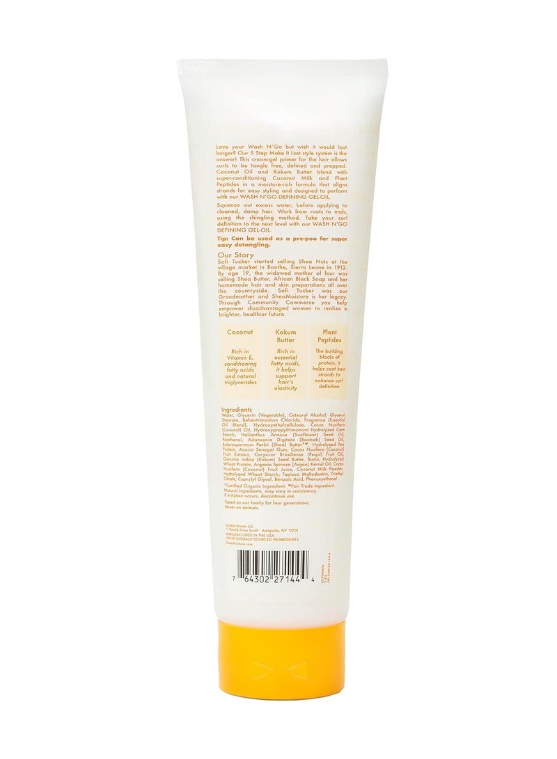 SheaMoisture - Coconut Custard Curl Defining Cream - Make It Last Wash N' Go Primer, Enhancer & Detangler for Wavy & Curly Hair, Organic Shea Butter, 10.3 Oz 305 ml - Image 1