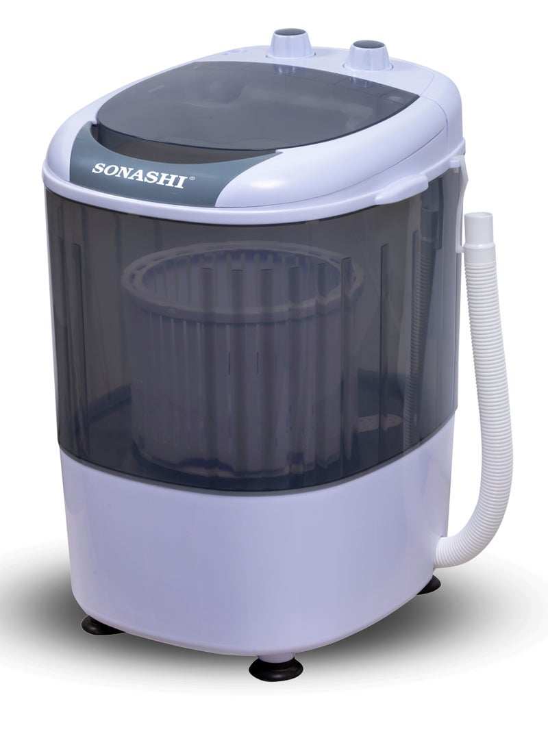 سوناشي - 2.5 KG Baby Washing Machine With Transparent Body | User-friendly Interface With Wash And Spin Function | With Separate Spin Basket | Perfect For Small Clothes SWM-2501 White - Image 1