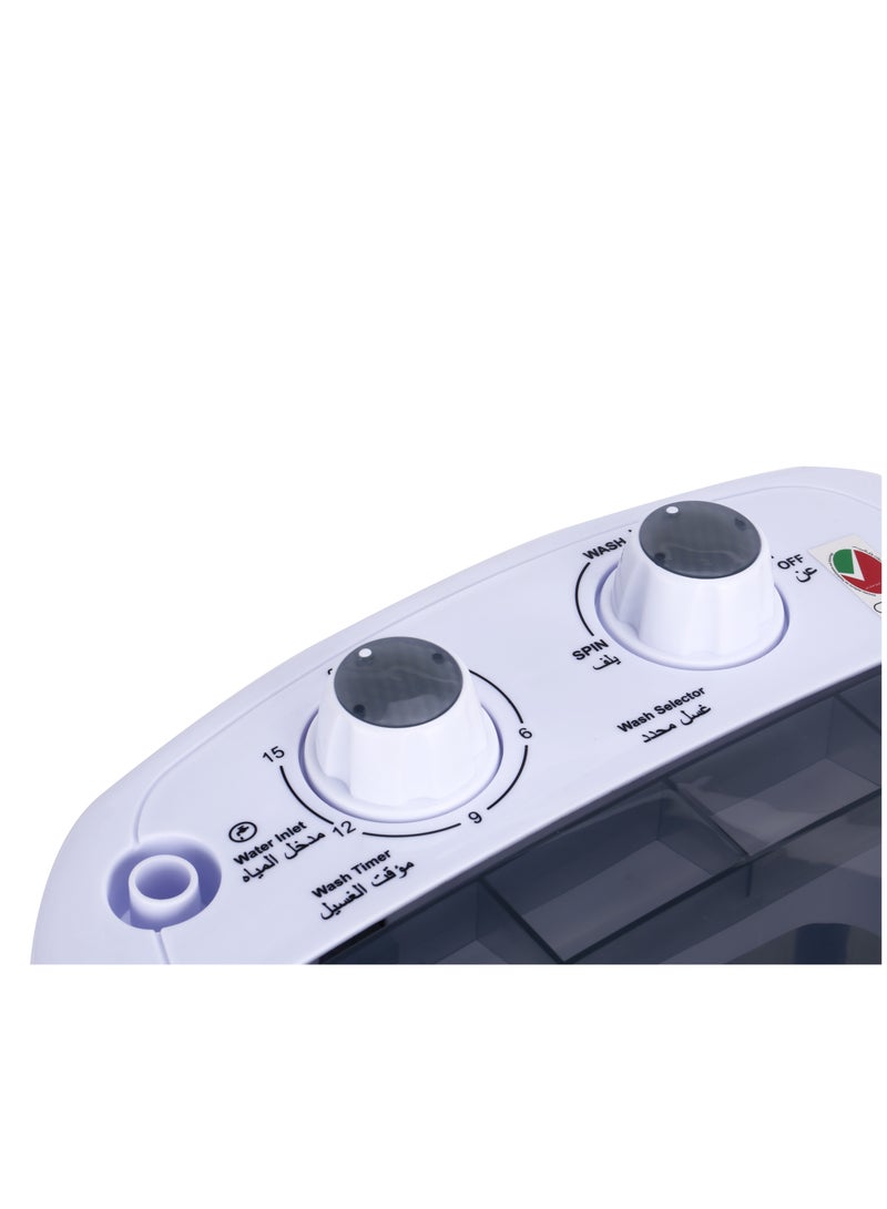 سوناشي - 2.5 KG Baby Washing Machine With Transparent Body | User-friendly Interface With Wash And Spin Function | With Separate Spin Basket | Perfect For Small Clothes SWM-2501 White - Image 1