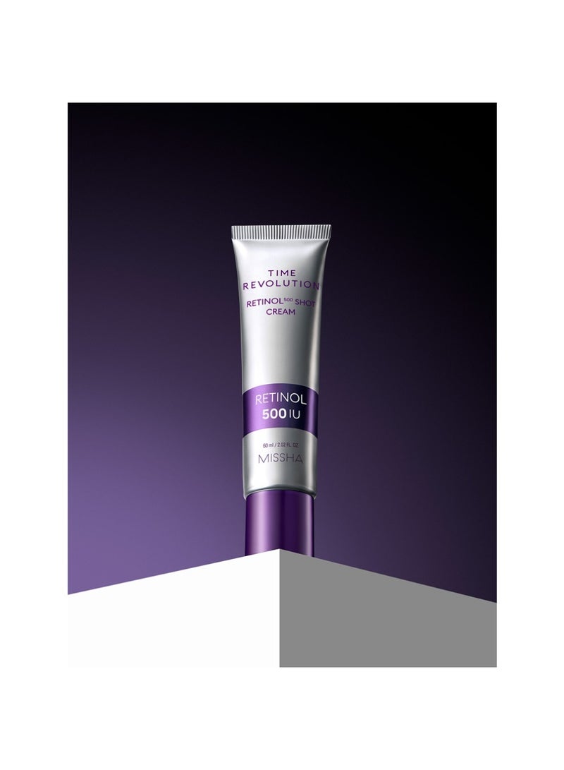 Missha Korean Time Revolution Night Repair Retinol 500 Shot Cream, Advanced Korean Retinol Cream For Face, Skin Barrier Strengthening , Improved Elasticity And Radiance , Overnight Miniaturization 60ml  - Image 3