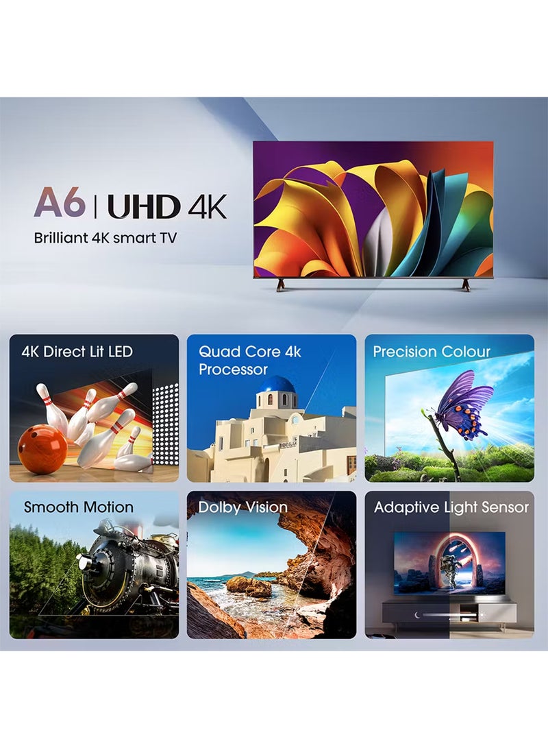 Hisense - 43 Inch 4K Full Smart TV 43A61N Black - Image 1