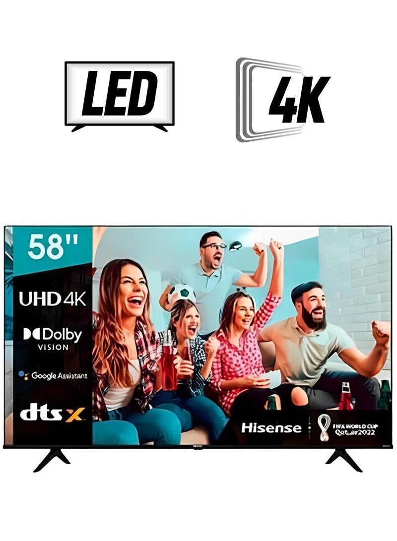Hisense 4K UHD Smart Television 58 Inch 58A61N Black 