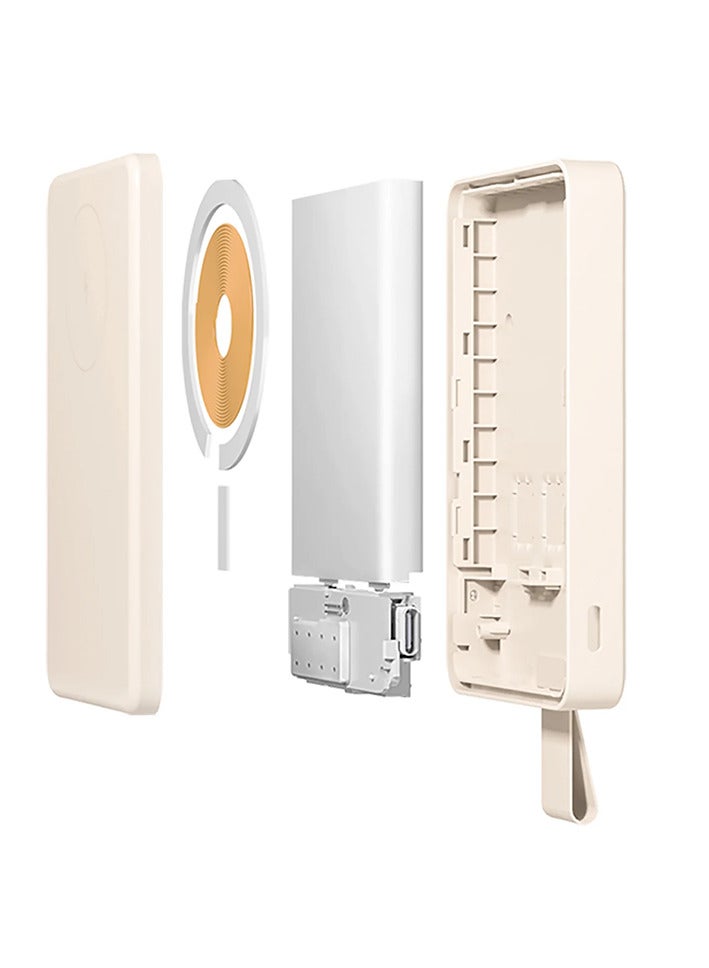 Xiaomi - 6000 mAh Magnetic Power Bank With MagSafe BHR9074GL - Tan - Image 1
