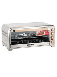 GEEPAS 75Ltr Electric Oven Convection and Rotisserie Function| Perfect for Grilling, Toasting and Roasting| 4 Knobs and Temperature 70-250-Degrees Celsius| 120 Minute Timer with Bell, Inside Lamp| 2200W and Stainless Steel Heating Elements | 2 Years Warranty 75 L 2200 W GO34041 Silver  - Image 1