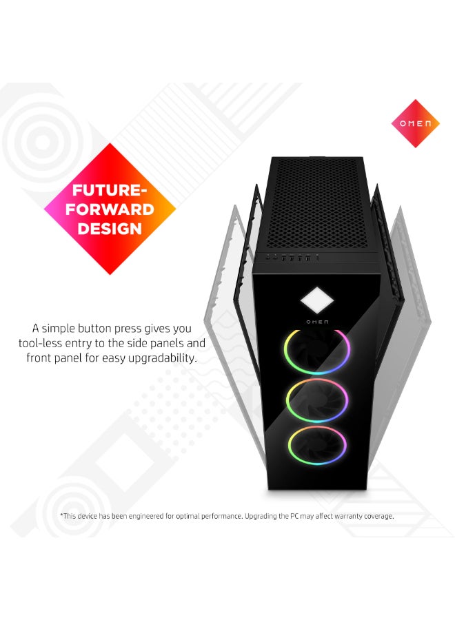 HP - OMEN 45L Gaming Desktop GT22-2000t , Core i9-14900K Processor/32GB RAM/1TB NVMe+2TB SSD/16GB NVIDIA RTX 4080 Graphics Card/Windows 11 Black - Image 1
