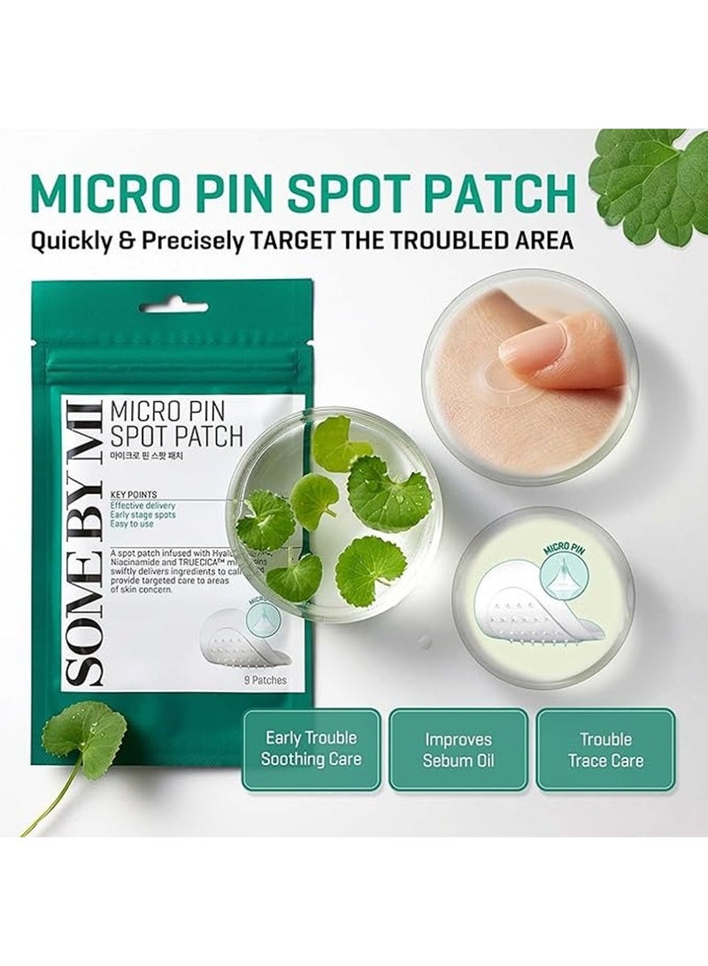 Some by Mi Micro Pin Spot Patch - Microneedle Hydrocolloid Pimple Patch With Salicylic And Hyaluronic Acid - Skin Troubles Care Focused Spot Cover - Pack Of 1, 14Mm 9 Counts 100ml  - Image 3