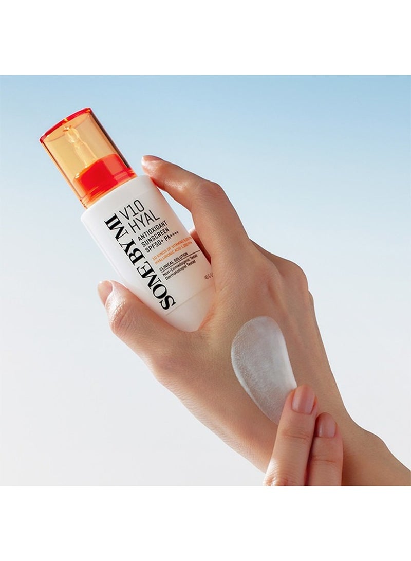 Some by Mi V10 Hyal Spf50 Sunscreen Antioxidant  - With Vitamin And Hyaluronic Acid To Nourish And Replenish Moisture - Rich Sunscreen Provides Brightening And Soothing Effects 40ml  - Image 2
