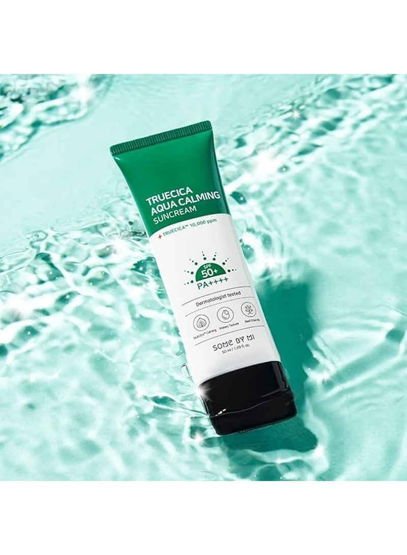 Some by Mi Truecica Aqua Calming Sun Cream Spf50+, Pa++++ - Brightening And Calming Effect - Mild Sun And Uv Protection Sunscreen For Sensitive Skin 50ml  - Image 3