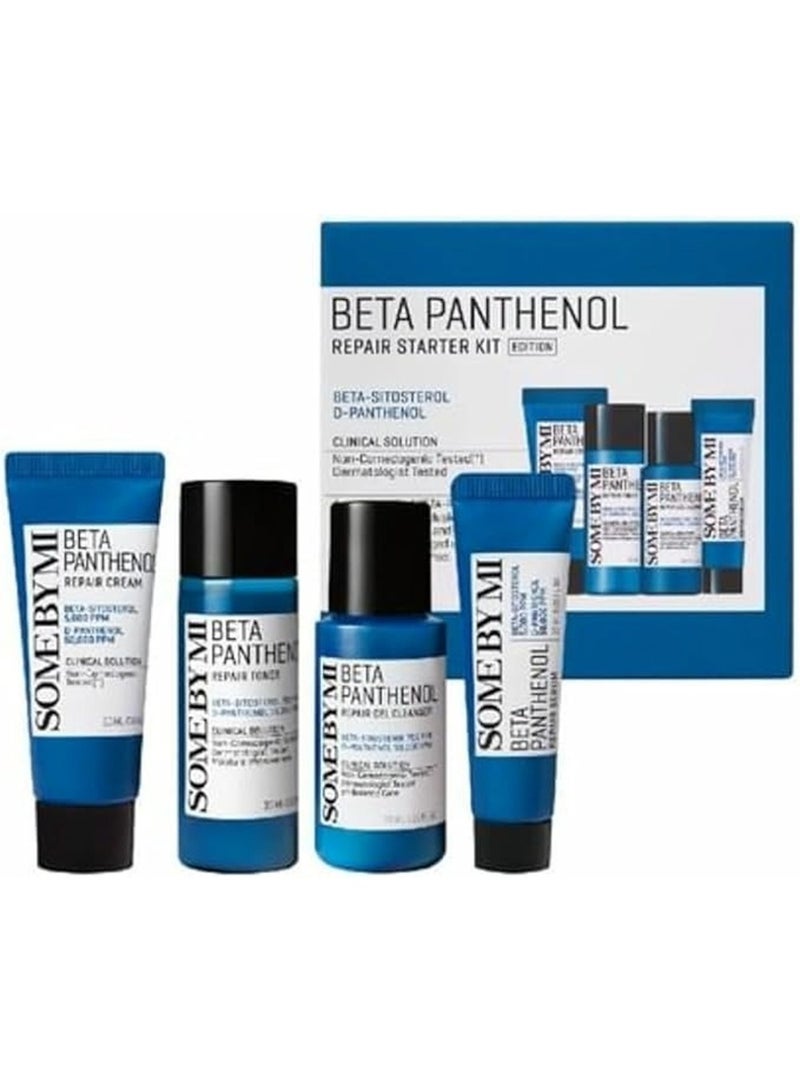 Some by Mi Beta Panthenol Repair Starter Kit - Includes Gel Cleanser 30Ml + Toner 30Ml + Serum 10Ml + Cream 20Ml - Korean Set Of 4 Travel Kit 100ml  - Image 1