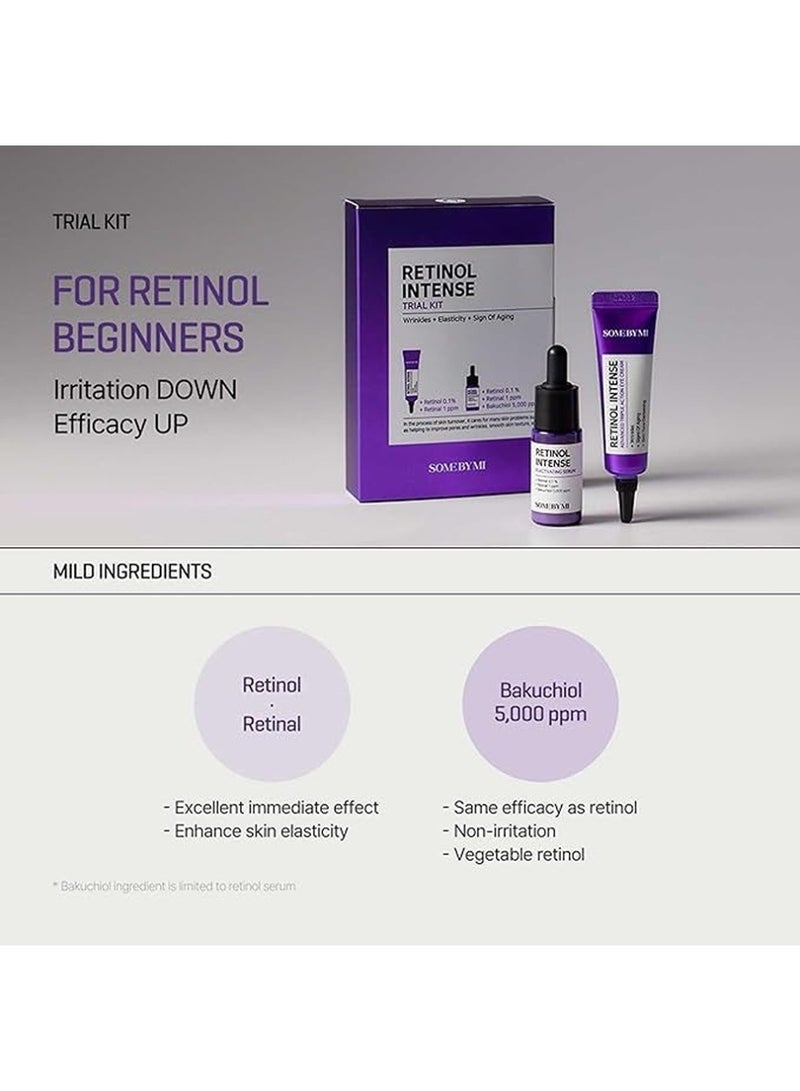 سام باي مي - Retinol Intense Trial Kit - Mild Korean 0.1% Retinol Face Serum And Eye Cream For Beginner - Fine Lines, Dark Circles, Skin Texture And Elasticity Care 10ml - Image 1