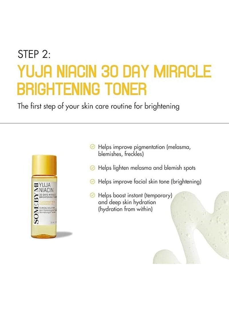 سام باي مي - Yuja Niacin Anti-Blemish Starter Kit - Includes Toner 30Ml + Serum 10Ml + Cleanser 30ML + Cream 20G - For Natural Brightening Of Skin - Set Of 4 Travel Kit 70ml & 20G - Image 1