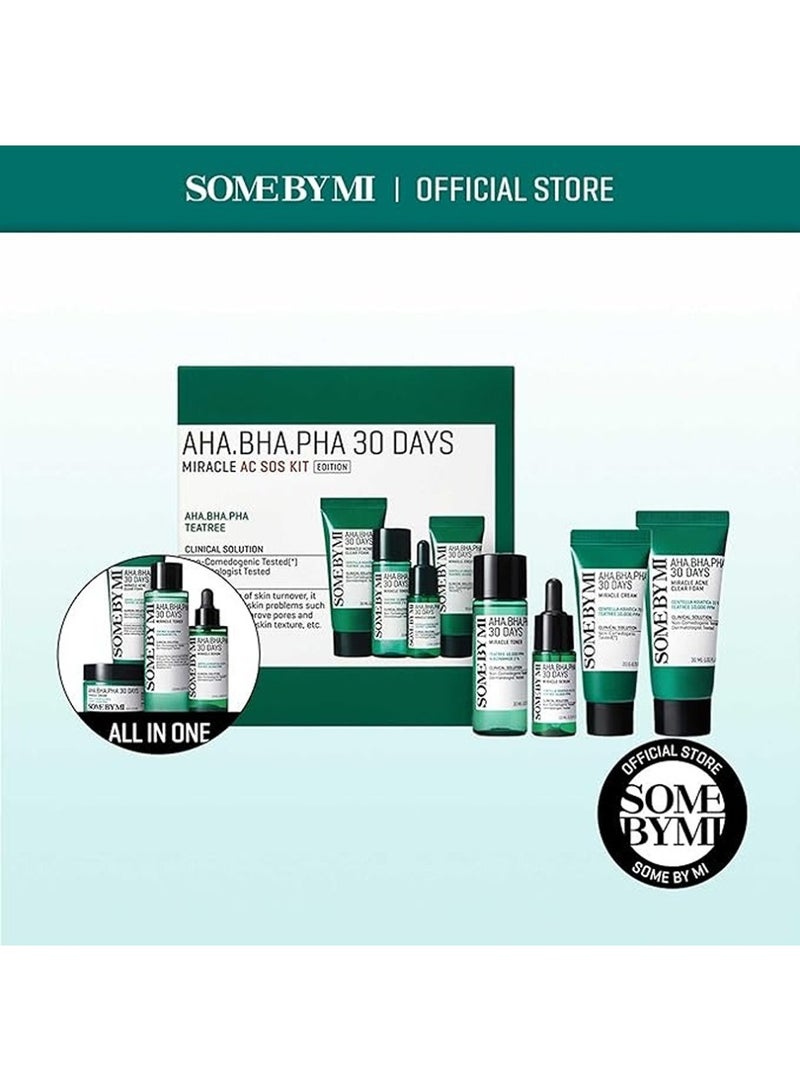 Some by Mi AHA BHA PHA 30 Days Miracle AC SOS KIT Toner + Serum + Cream + Foam - Total 90ml  - Image 2