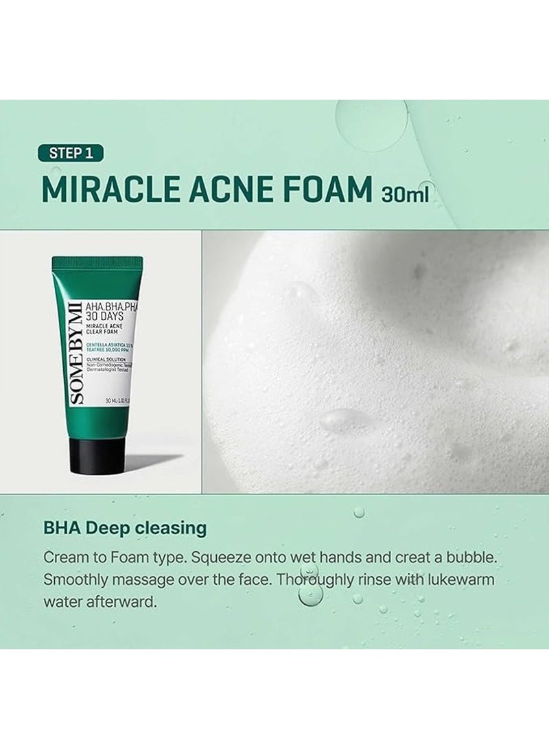 Some by Mi AHA BHA PHA 30 Days Miracle AC SOS KIT Toner + Serum + Cream + Foam - Total 90ml  - Image 4