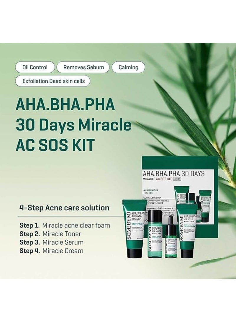 Some by Mi AHA BHA PHA 30 Days Miracle AC SOS KIT Toner + Serum + Cream + Foam - Total 90ml - Image 3
