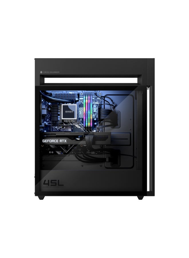 HP - OMEN 45L Gaming Desktop GT22-2000t , Core i9-14900K Processor/24GB RAM/1TB NVMe+2TB SSD/12GB NVIDIA RTX 4070 Graphics Card/Windows 11 Black - Image 1