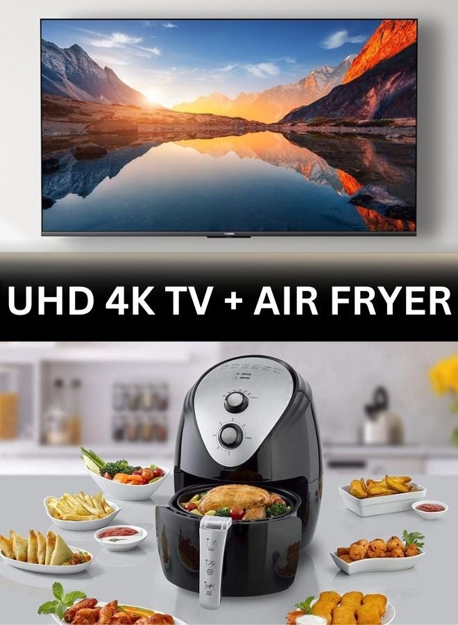 55-Inch 4K UHD Smart TV with 3.5L Air Fryer Bundle | 4K Resolution | HDR10 | Dolby Audio | Healthy Cooking | Perfect for Home Entertainment TV A43 + 55A2025+AIR-FRYER Black - pnsku/N70128718V/45/_/1731487566/bdaf8d7e-4a1f-4d78-9bfc-81eaad7aa647