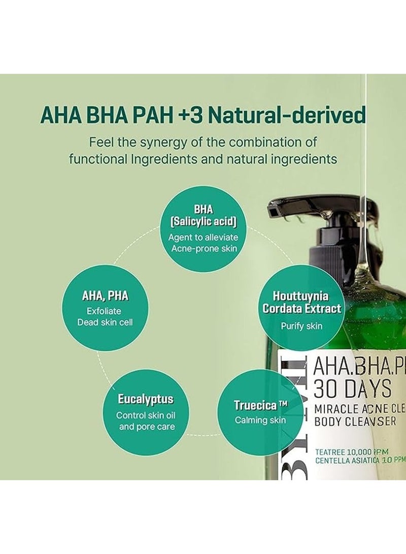 Some by Mi - Aha Bha Pha 30 Days Miracle Acne Clear Body Cleanser - Daily Body Wash For Acne Prone Skin - Mild Exfoliating Effect, Deep Cleanses Sebum And Dead Cells 400ml - Image 1