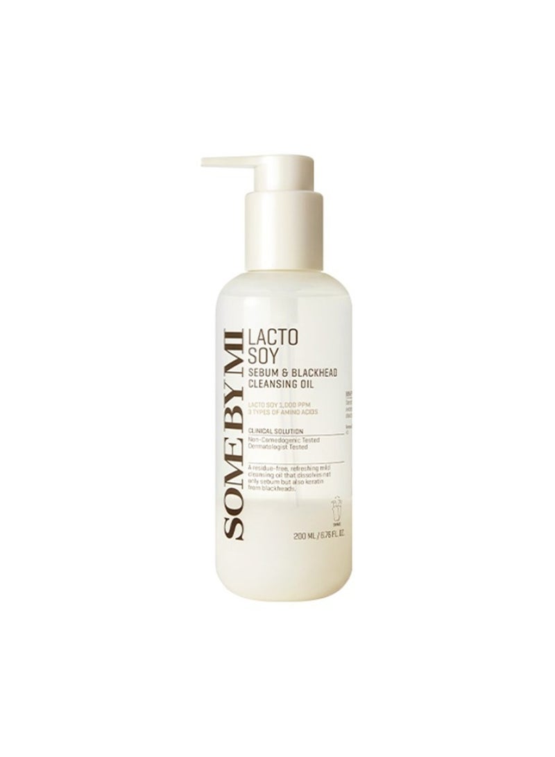 Some by Mi Lacto Soy Sebum Blackhead Cleanser Oil - Improves Pore Condition - Helps Suppressing Production Of Sebum - Natural Solution For Cleaning Face 200ml  - Image 1