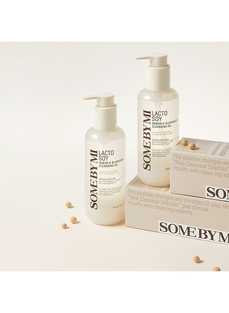 Some by Mi Lacto Soy Sebum Blackhead Cleanser Oil - Improves Pore Condition - Helps Suppressing Production Of Sebum - Natural Solution For Cleaning Face 200ml  - Image 2