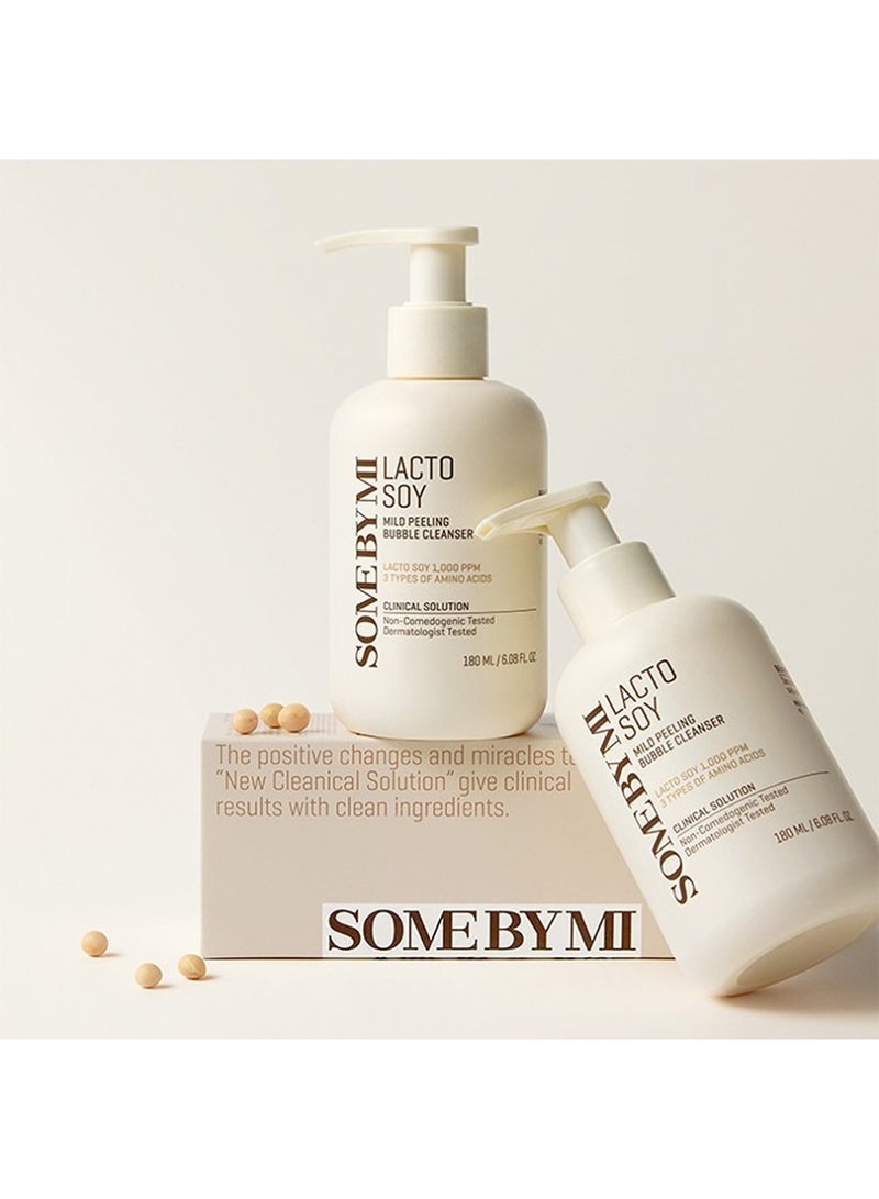 Some by Mi Lacto Soy Mild Bubble Peeling Cleanser - Helps Restoring A Smooth Skin - Eliminating Skin Impurities - Rich Bubble Gently Cleanse The Delicate Skin 180ml - Image 2