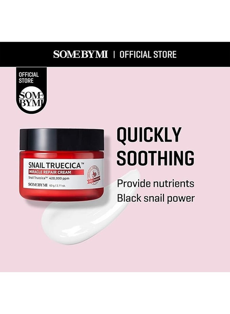 Some by Mi Snail Truecica Miracle Repair Cream - Made From Snail Mucin For Sensitive Skin - Daily Repair Face Moisturizer For Acne Marks And Strengthen Skin Barrier 60grams - Image 2