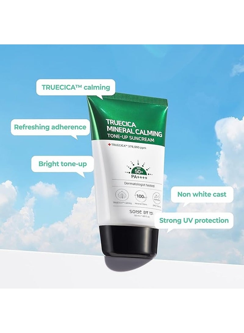 Some by Mi Truecica Mineral Calming Tone-Up Suncream Spf50+, Pa++++ - Brightening And Calming Effect - Mild Sun And Uv Protection Sunscreen For Sensitive Skin 50ml - Image 4