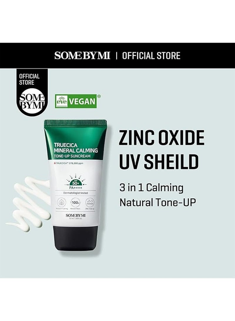 Some by Mi Truecica Mineral Calming Tone-Up Suncream Spf50+, Pa++++ - Brightening And Calming Effect - Mild Sun And Uv Protection Sunscreen For Sensitive Skin 50ml - Image 2