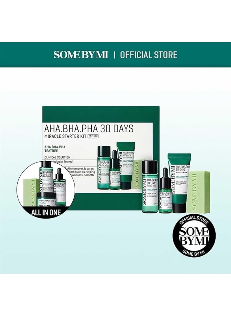 Some by Mi Aha-Bha-Pha 30 Days Miracle Starter Kit - Toner 30Ml + Serum 10Ml + Cream 20G + Cleansing Bar 30G - Set Of 4 Travel Kit 100ml  - Image 2