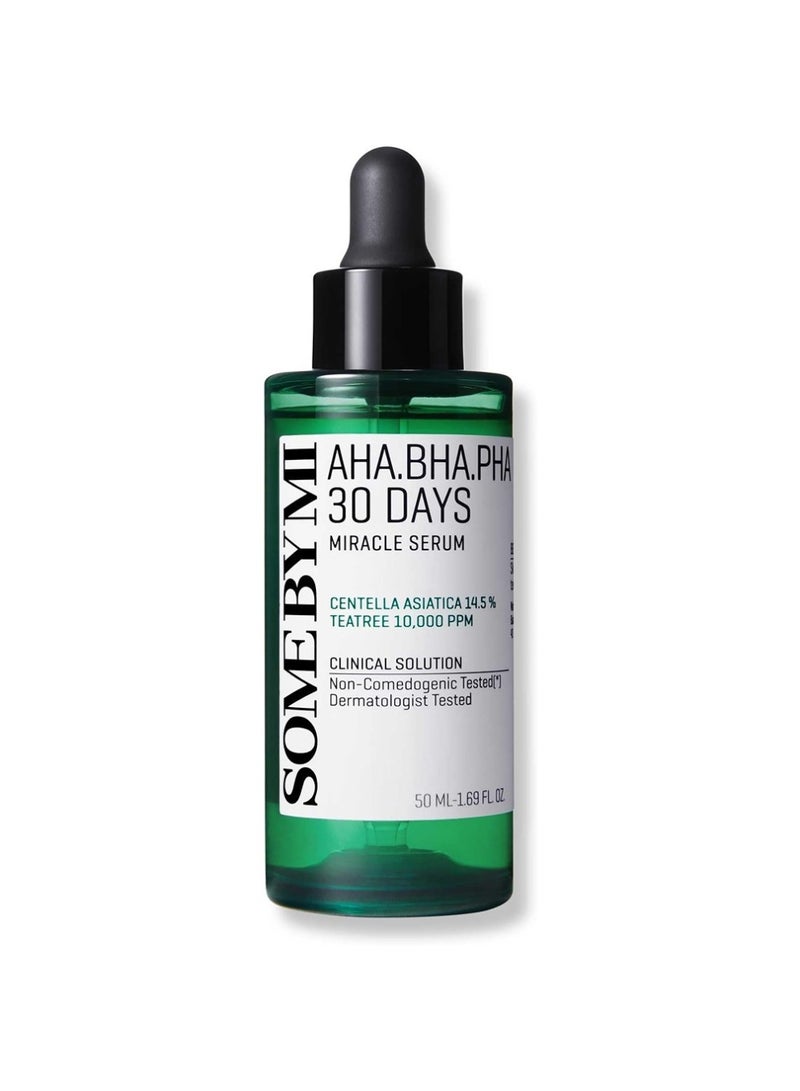 Some by Mi Aha Bha Pha 30 Days Miracle Face Serum - Made From Tea Tree Leaf Water For Sensitive Skin - Daily Facial Serum For Sebum, Blemish Care And Remove Dead Cells 50ml  - Image 1