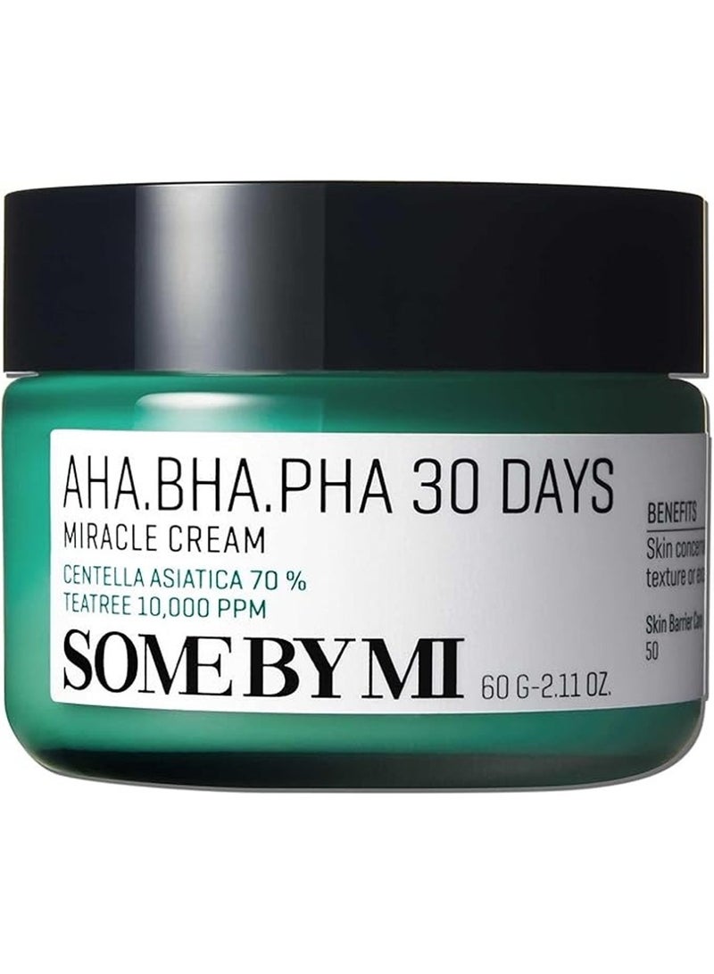 Some by Mi Aha Bha Pha 30 Days Miracle Cream - Made From Tea Tree Leaf Water For Sensitive Skin - Mild Moisturizer For Skin Calming And Soothing 60ml  - Image 1