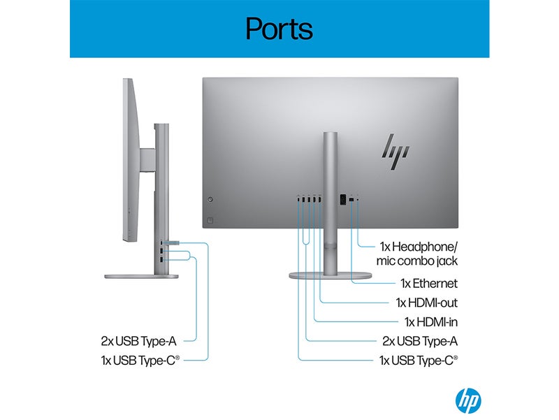 HP - OmniStudio X All-in-One Desktop AI PC With 31.5-Inch Display, Core Ultra 7 155H Processor/16GB RAM/1TB SSD/Intel Arc Graphics/Windows 11 With Keyboard & Mouse Combo English Silver - Image 1