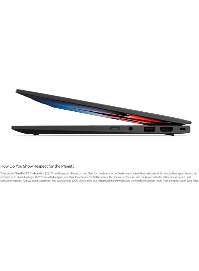 Lenovo - ThinkPad X1 Carbon Gen 12 (Upgraded Version) Laptop With 14-Inch Display, Core Ultra 7 155U Procssor/32GB RAM/512GB SSD/Intel Iris XE Graphics/Windows 11 Pro English Black - Image 1